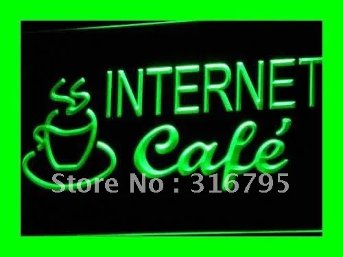 

i471 Internet Cafe Coffee Cup Display LED Neon Light Light Signs On/Off Switch 20+ Colors 5 Sizes