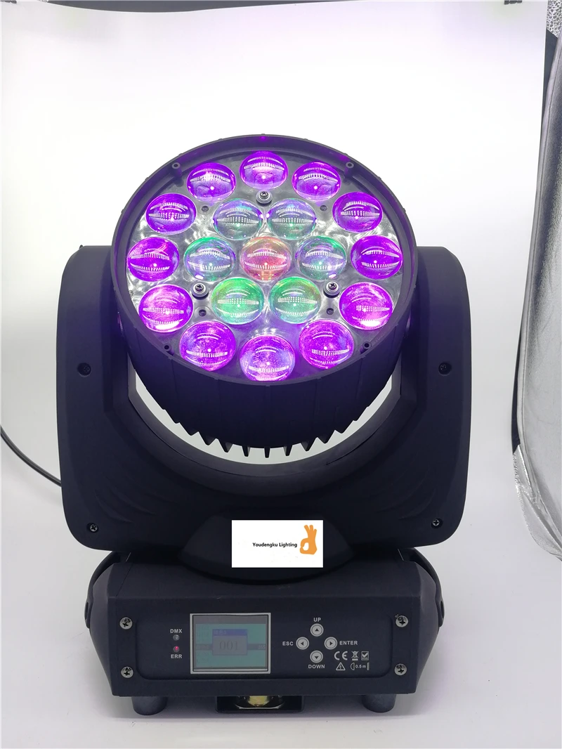 Новейший зум-фокус 19x15 Вт Mac Aura wash led moving head rgbw 4в1 кольцевой круг Zoom light | Лампы и