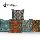 Наволочка с геометрическим рисунком, разноцветная льняная Наволочка на заказ, декоративные подушки из Марокко, декоративные подушки для дома