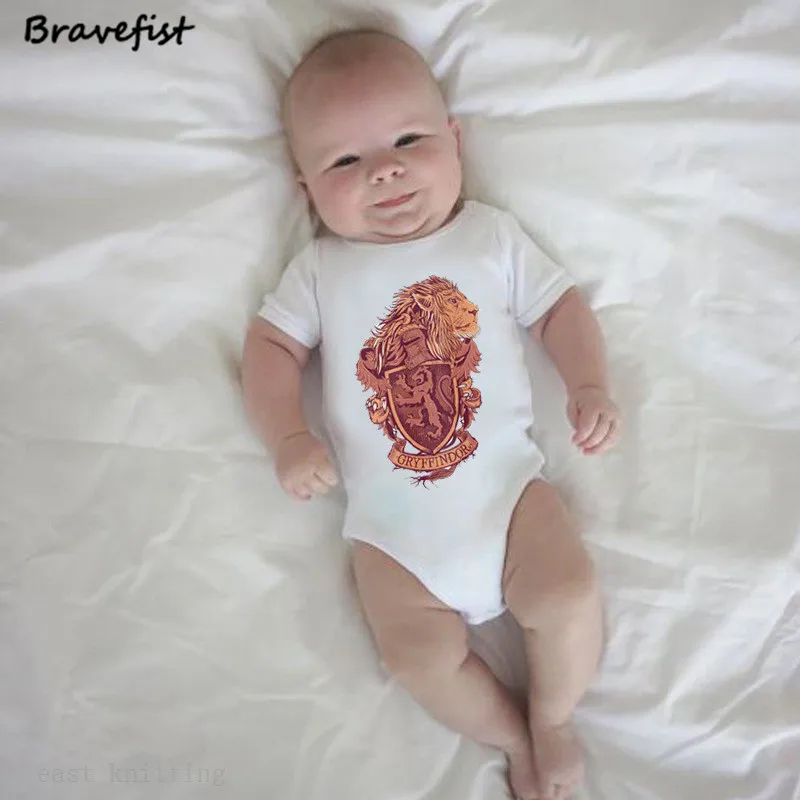 Gryffindor колледж школа значок печати новорожденных Корректирующие боди для женщин летняя детская одежда наряды короткий рукаво
