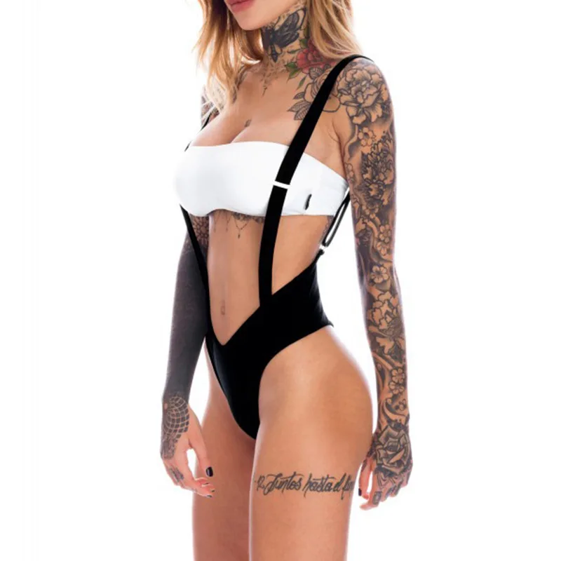 2018 новый сексуальный бикини с высокой талией черный белый шить женские купальные