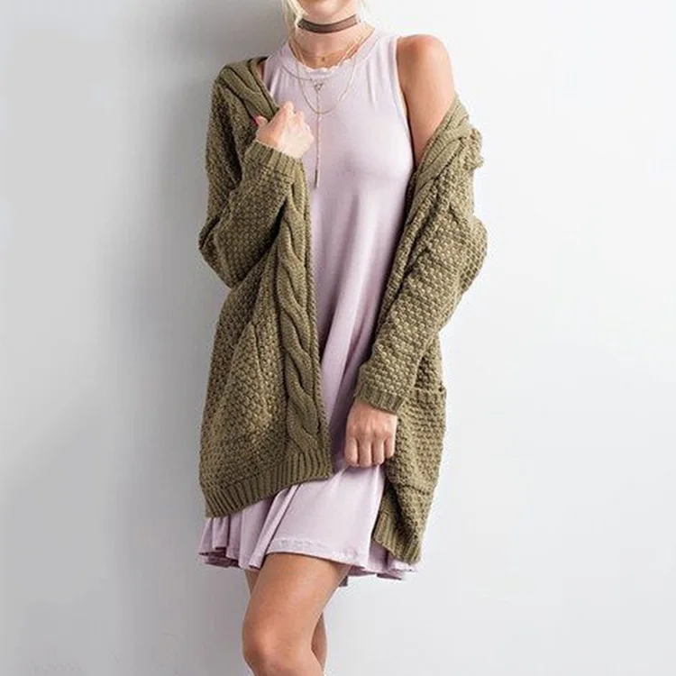 Женский вязаный кардиган с длинным рукавом Осень-зима 2019 |