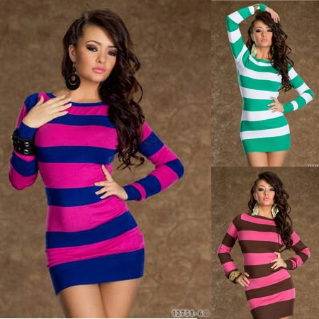 ML17731 новинка 2014 летнее женское Хлопковое платье с полосками Сексуальное