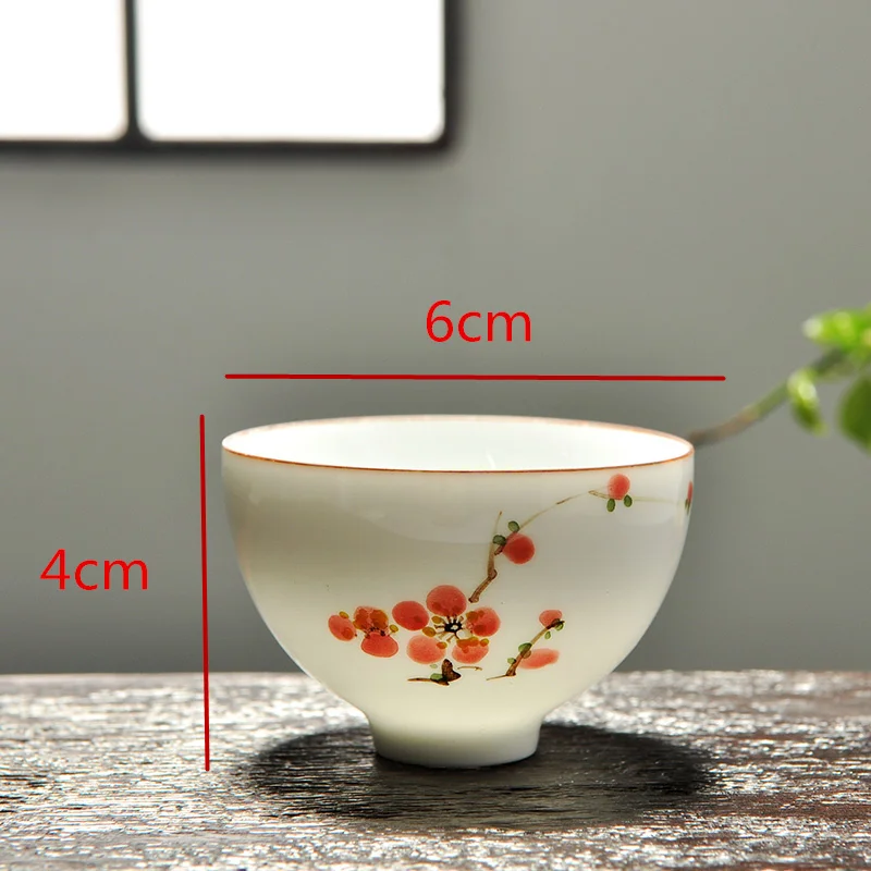 Высокое качество 6 шт. ручная роспись Подарочная коробка чашка для чая кунг фу