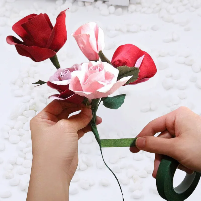1Pcs/lot Florist Stem Tape Artificial Flower Stamen Decorative Masking Width Wreath Buttonhole Craft Floristry Green.Q | Дом и сад
