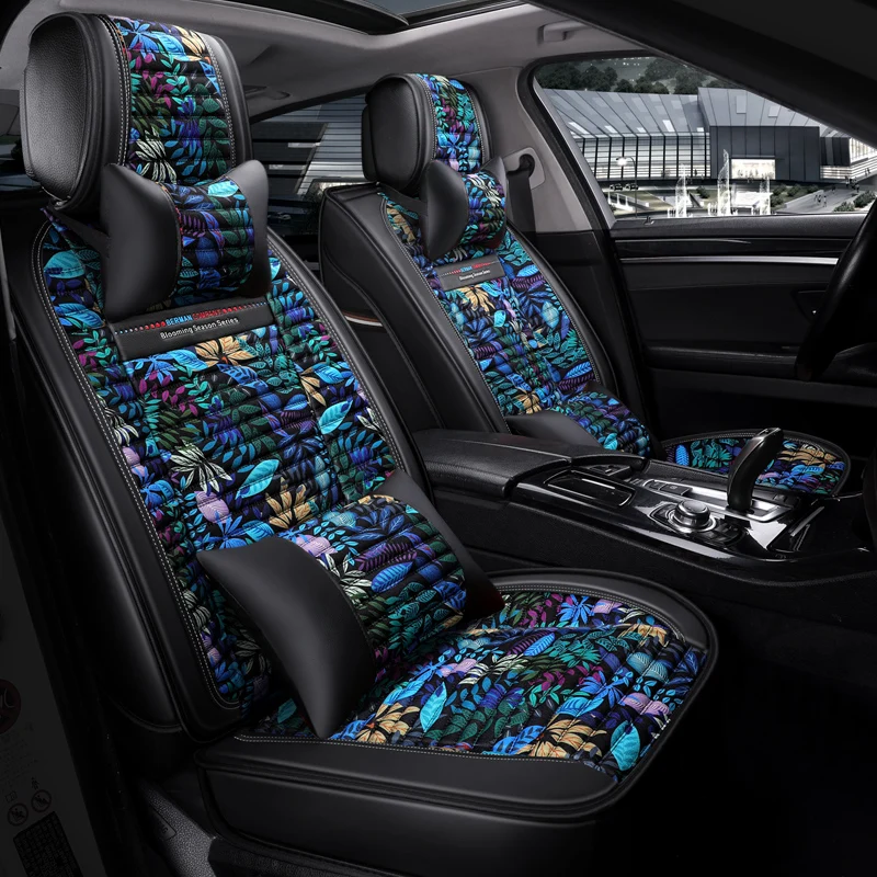 MS подушка для сиденья кожаный льняной чехол сидений автомобиля Toyota Honda BMW Audi Ford