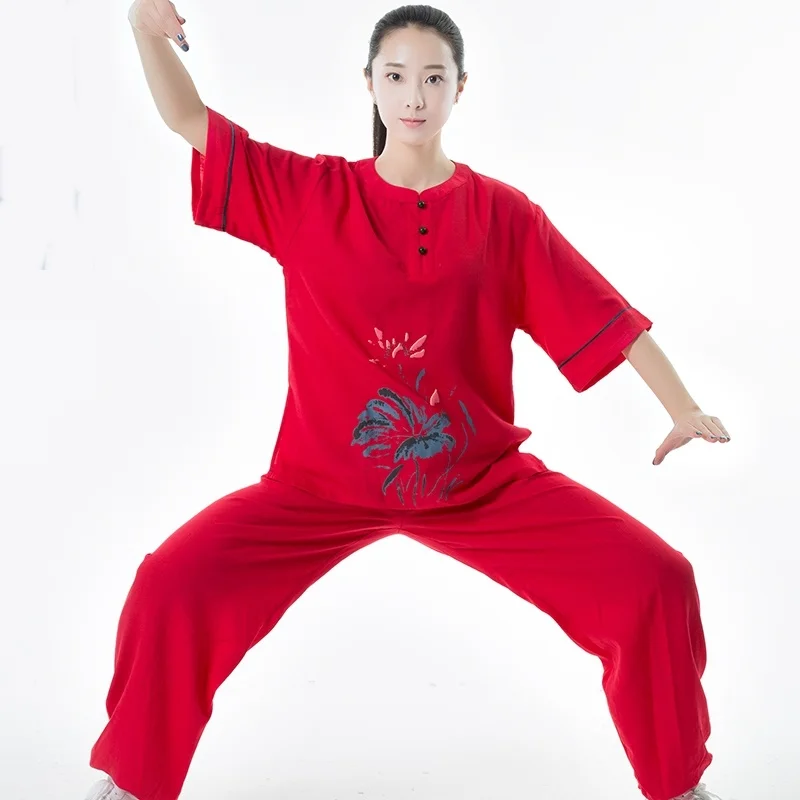 Традиционная китайская одежда для женщин 2019 летняя форма тайцзи с коротким