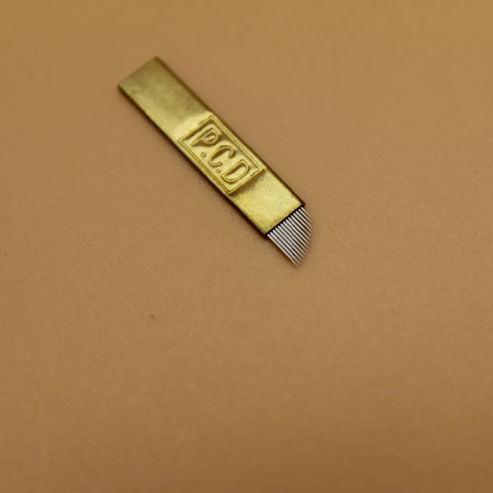 100 шт. PCD Coper 14Pin ручные иглы для татуажа бровей микроблейдинг лезвие 3D вышивки