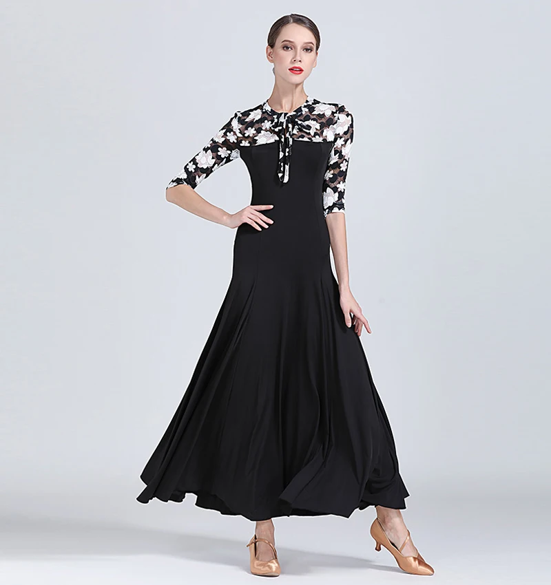 Стандартные платья для бальных танцев новый дизайн 2019 юбка с рукавом средней