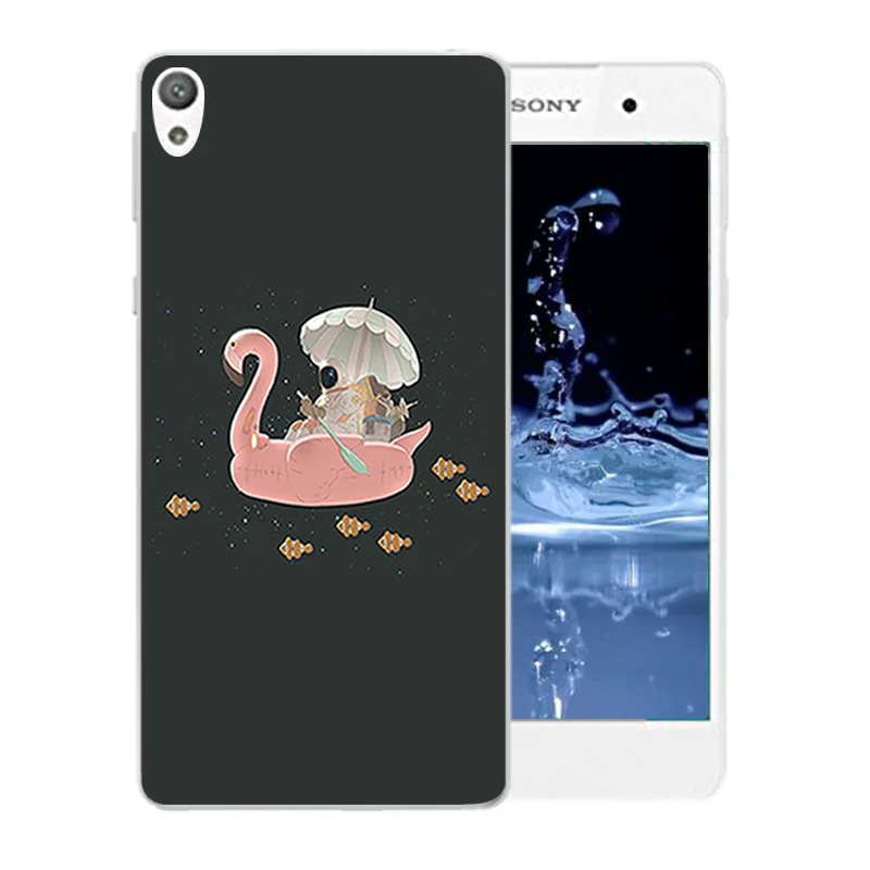 Рисунок Фламинго Мягкий силиконовый чехол с бантом для sony Xperia E5 E 5 F3311 F3313 ТПУ