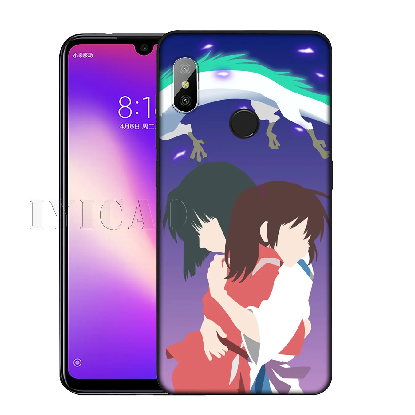 IYICAO Spirited Away Soft Silicone Phone Case for Xiaomi Redmi K30 K20 8A 7A 6A 5A S2 GO Note 8 8T 7 5 6 Pro Black TPU Cover |