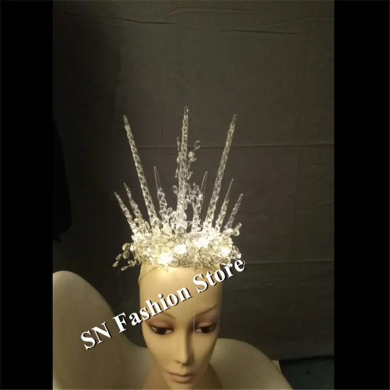 EC07 рождественские светодиодные костюмы для певиц сценическое шоу одежда Корона