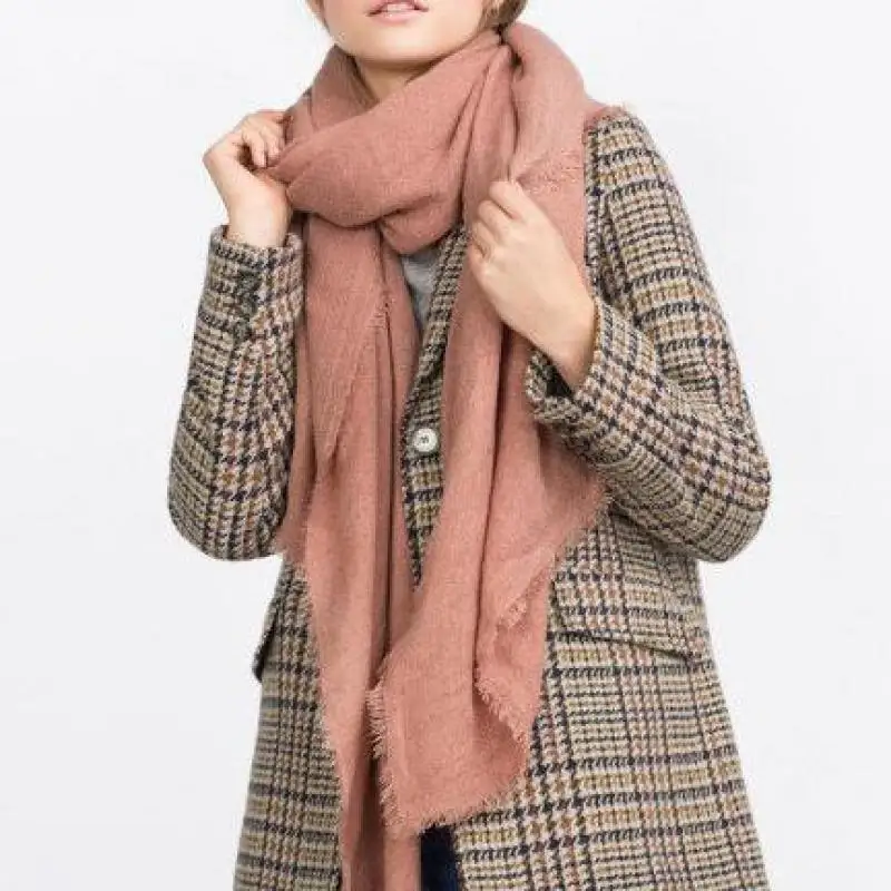 2019 Зимний новый сверхмягкий большой шарф желтый кашемировый для женщин и мужчин