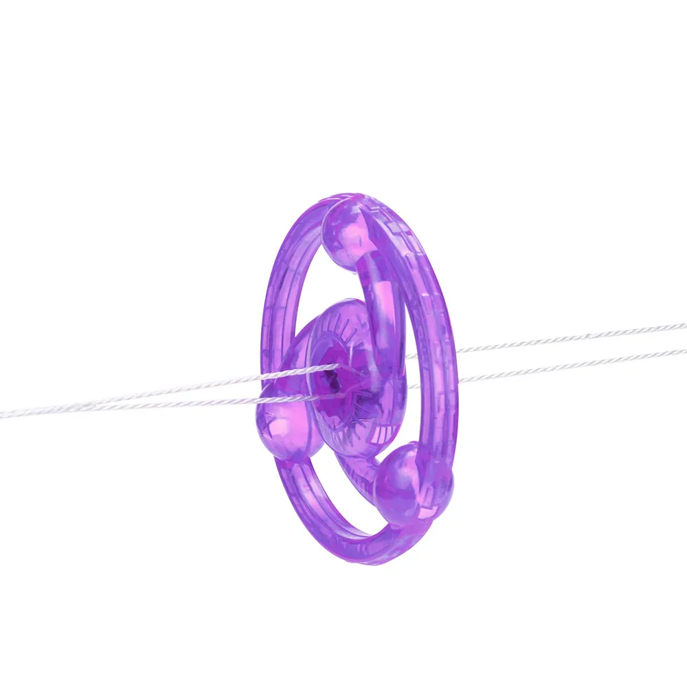 Purple Детские игрушки Забавный ручной тяга светящаяся веревка маховик игрушки со светодиодной подсветкой Новинка для детей подарок на день рождения - Цвет: Purple