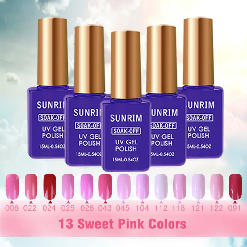 13 Сладкий Розовый Цвет гель Лак для ногтей uv польский 15 мл Soak Off Gelpolish Праймеры esmalte