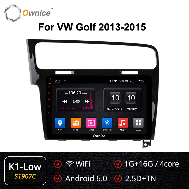 Ownice K1 K2 K3 K5 K6 Android 9,0 Восьмиядерный автомобильный dvd-плеер для VW Golf 7 2013 gps Navi 32GB+ 2GB 4G DSP 360 Panorama - Цвет: S1907 K1-Low