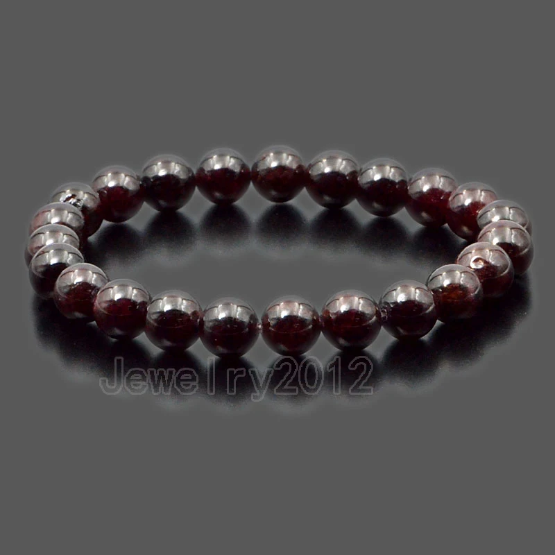 Red Garnet 5 шт./лот 8 мм Для Мужчин's Женская Мода Круглый AAA Природные драгоценного камня Бусины эластичный браслет 7." Сделай сам Изготовление ювелирных изделий - Окраска металла: Red Garnet