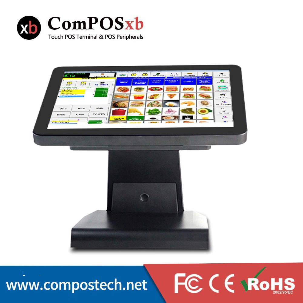 Windows POS терминал 15 дюймов TFT LCD точка продажи сенсорный экран все в одном Pos система