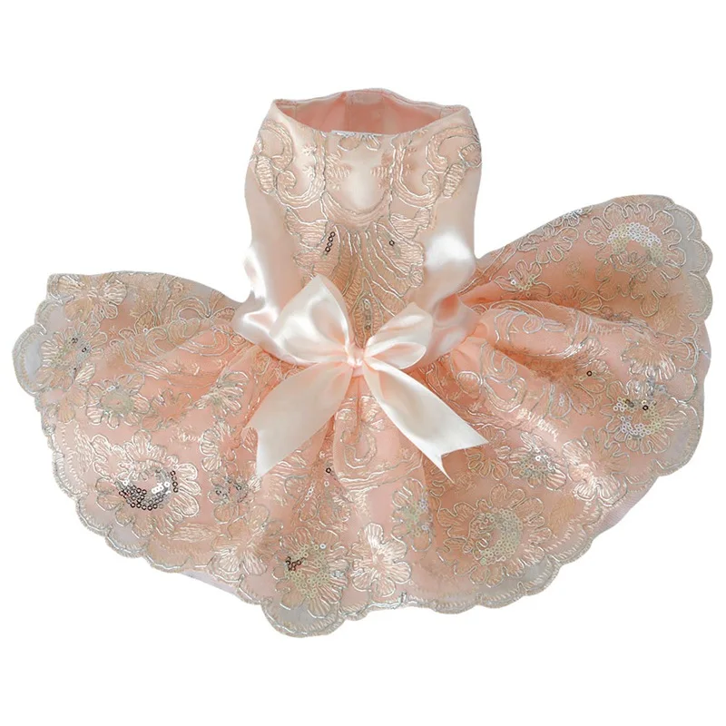 Платье с вышивкой для домашних животных одежда собаки на весну и лето свадебное