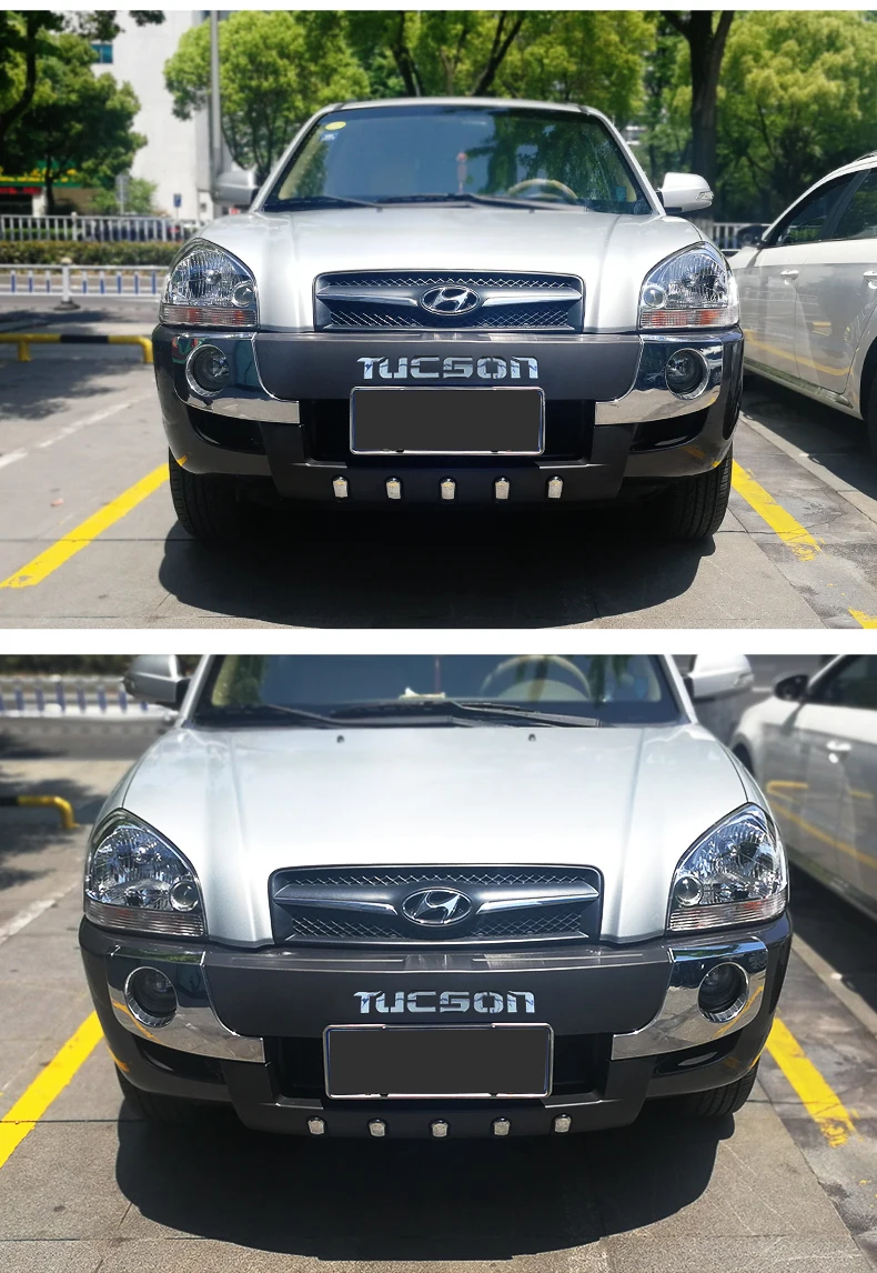 JIOYNG для hyundai Tucson 2005-2012 передний+ задний бампер диффузор бамперы для губ защитная накладка ABS хромированная отделка