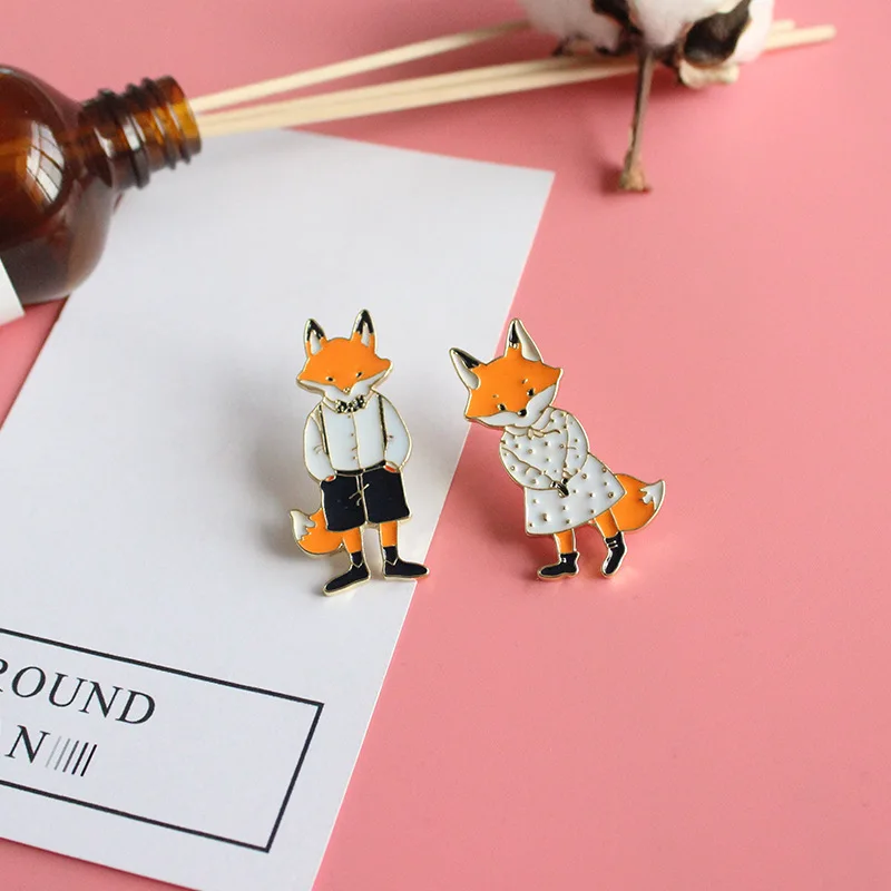 1 шт. милый мультфильм красочные лиса кошка кроличьи лапки броши значки воротник