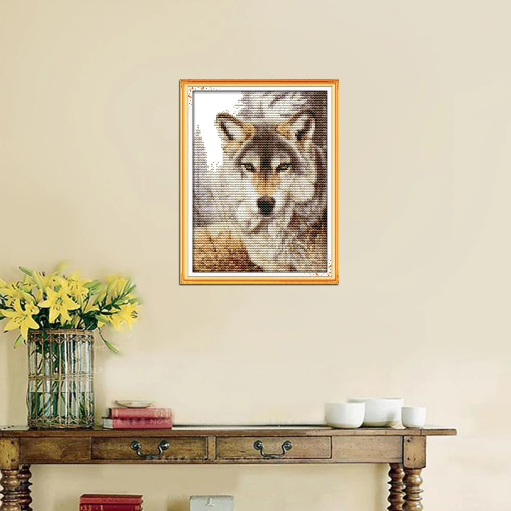 Набор для вышивки крестиком Joy Sunday Wolf Spirit 11CT 14CT | Дом и сад