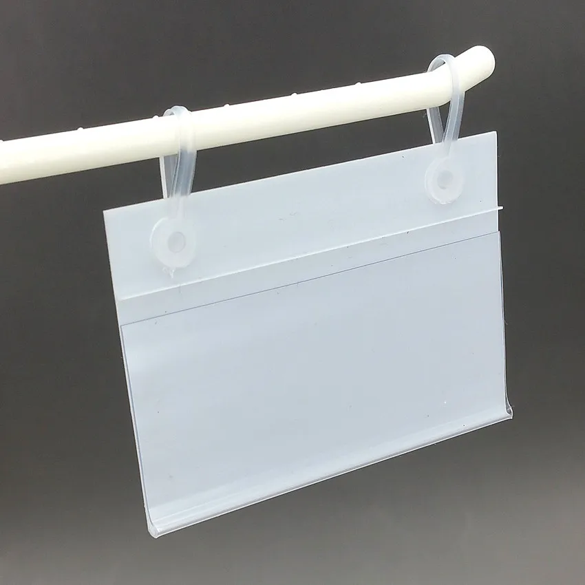 

80x55mm PVC Plastic Price Tag Card Label Display Holders Promotion Clips By Hanging Buckles on Mesh Rack Basket Shelf 1000pcs