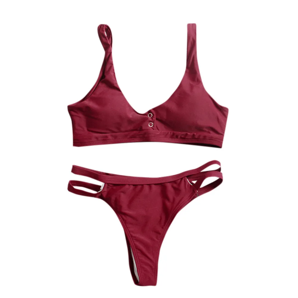 Женский комплект из 2 предметов сексуальный женский бикини с высокой талией и