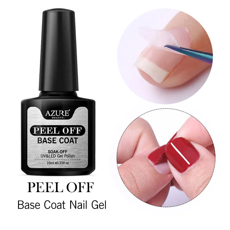 Peel Off Base Coat AZURE BEAUTY полупрозрачный желе УФ-гель для ногтей Полупостоянный стеклянный конфетный светодиодный лак для ногтей Полупостоянный светодиодный лак - Цвет: Peel Off Base Coat