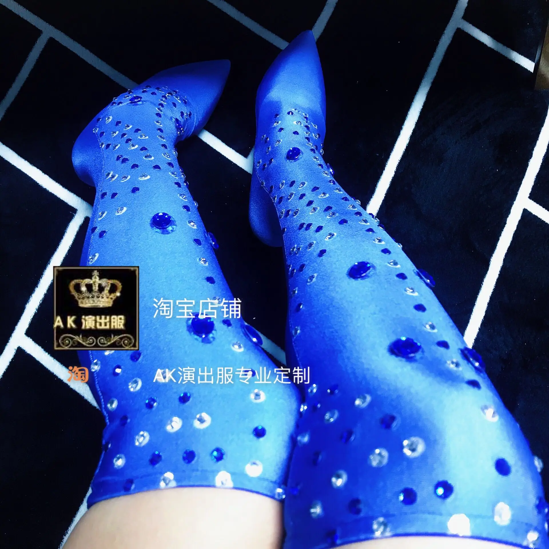 

Stage Costume Female Singer Women Dance Outfit Performances Wear Dancers Jumpsuits DJ DS JAZZ Bodysuit Blue Feather Sexy Show