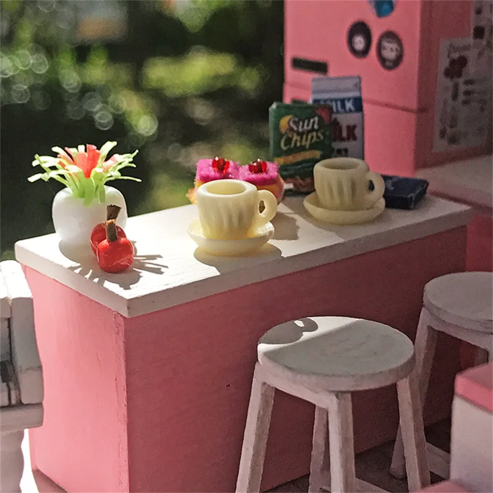 DIY миниатюрная мебель для дома светодиодная головоломка креативная развивающая