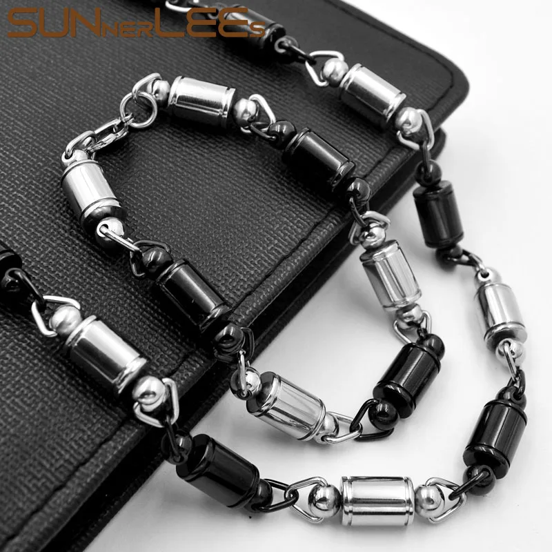 Набор браслетов из нержавеющей стали SUNNERLEES 8 мм Геометрическая звеньевая цепочка