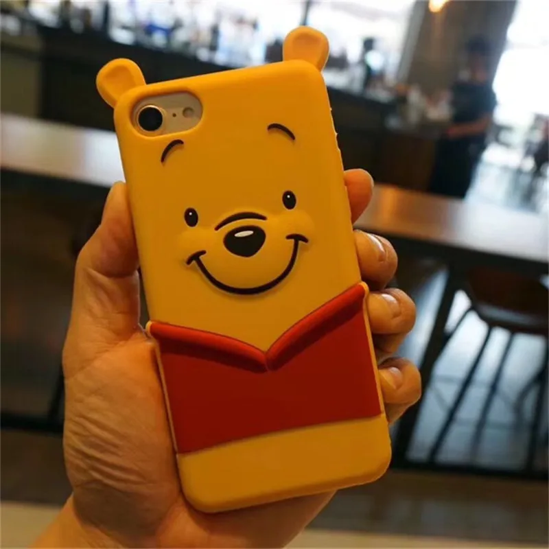 3D Cartoon Winnie Bear Soft Silicone Case For iphone X Xs 7 8 6 6s Plus Lovely Anti knock Rubber Phone Cover Coque |