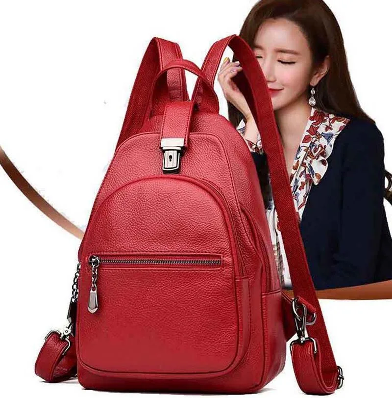 Кожаный рюкзак женский рюкзак школьный рюкзак Винтаж Путешествия Bagpack Sac Dos сумки на плечо для девочек Марка
