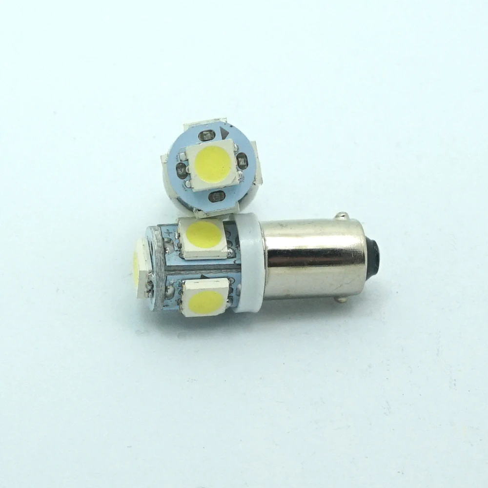 10 шт. автомобильные габаритные лампы Ba9s T4w 5050 SMD 5 светодиодный башенный 96 люмен Авто Клин маркер светильник светодиодный лампа DC12V