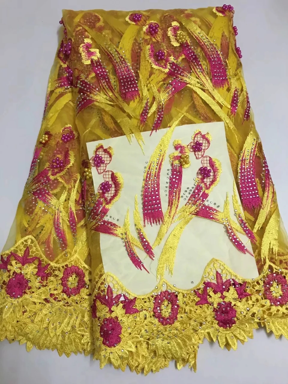 Мятно-зеленый африканский кружевное платье ткань с бисером и камнями женские