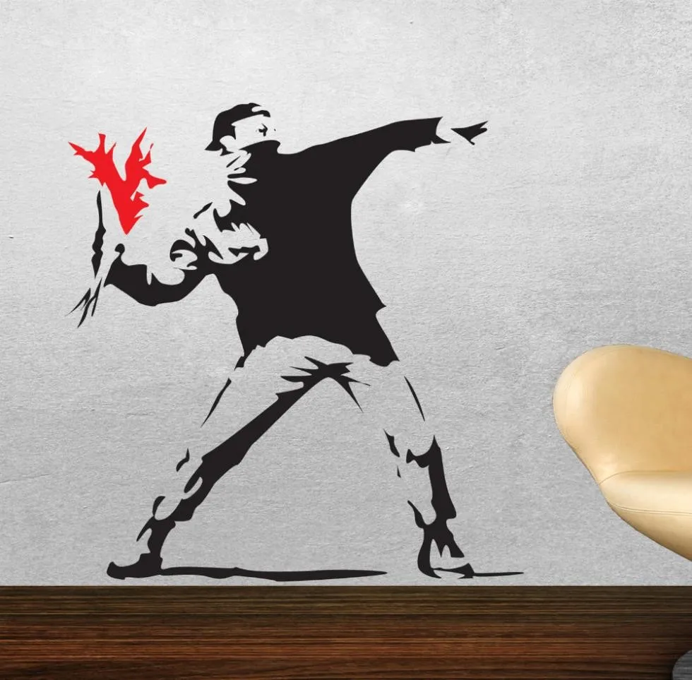 Настенные стикеры Banksy на стену виниловые наклейки Настенный декор обои