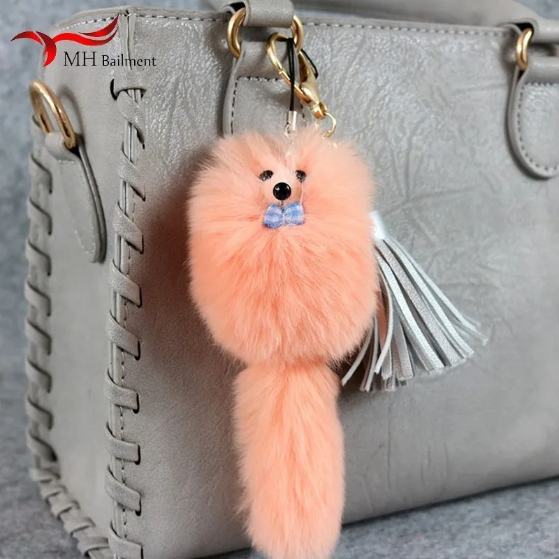 Брелок из кроличьей шерсти Rex брелок для автомобильных ключей аксессуары кожи и