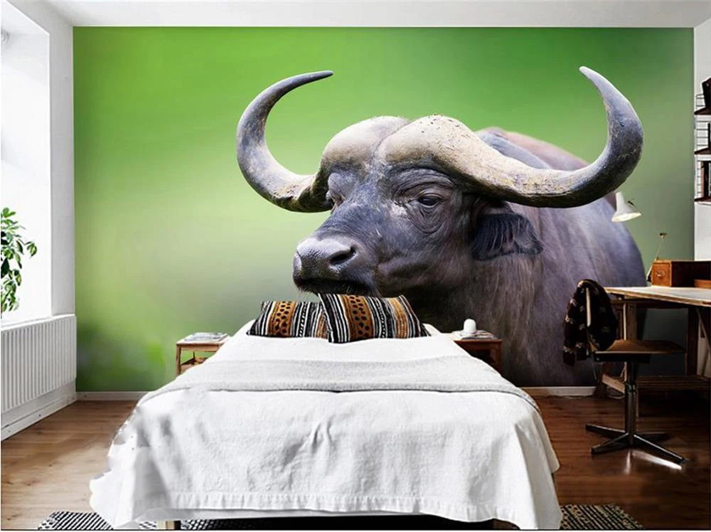 Фото 3d обои на заказ фреска дикое животное буйвол живопись постельное белье диван ТВ