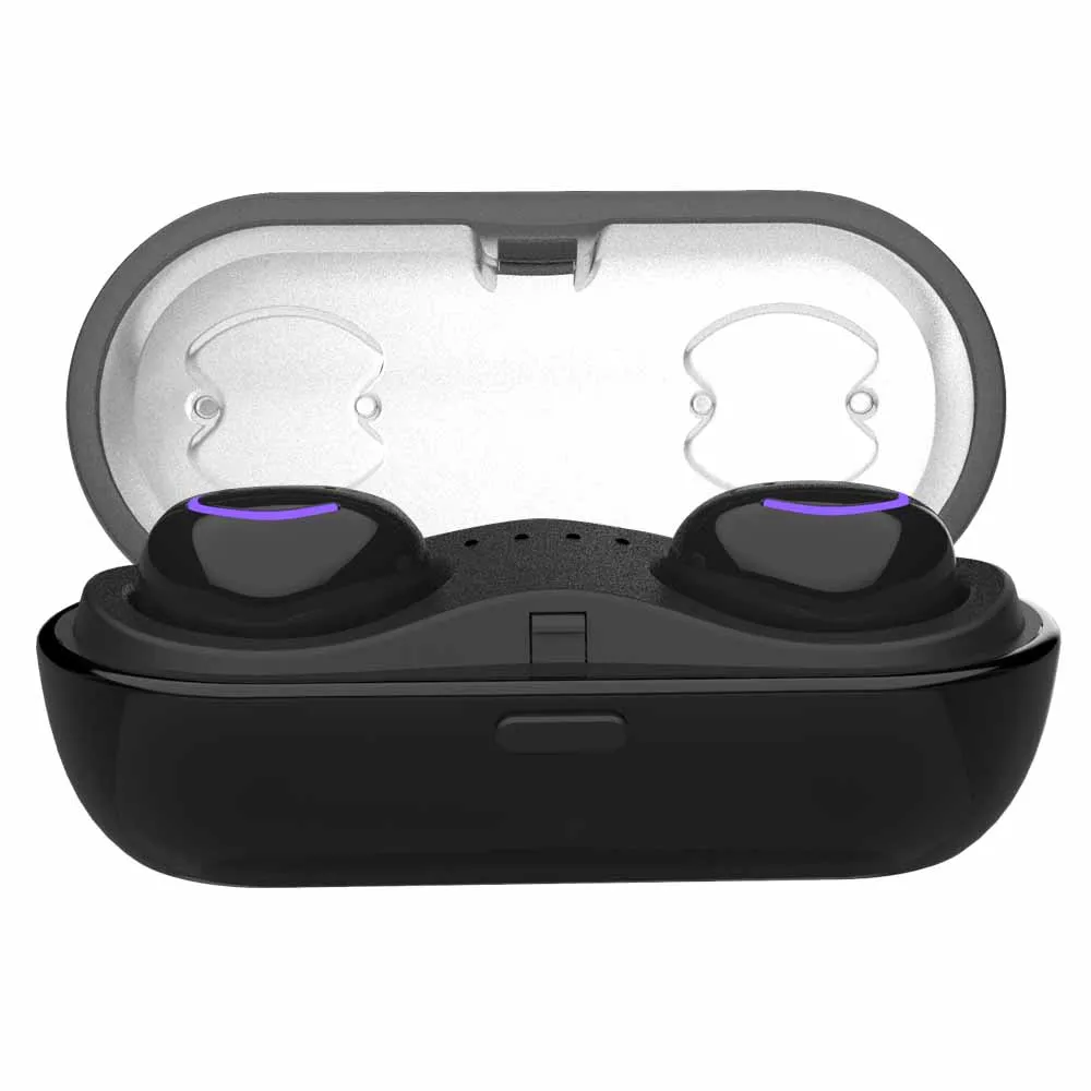 Беспроводной Bluetooth наушники-вкладыши Беспроводной наушники стерео наушники Спорт гарнитура СПЦ с микрофоном для xiaomi samsung iphone - Цвет: Black