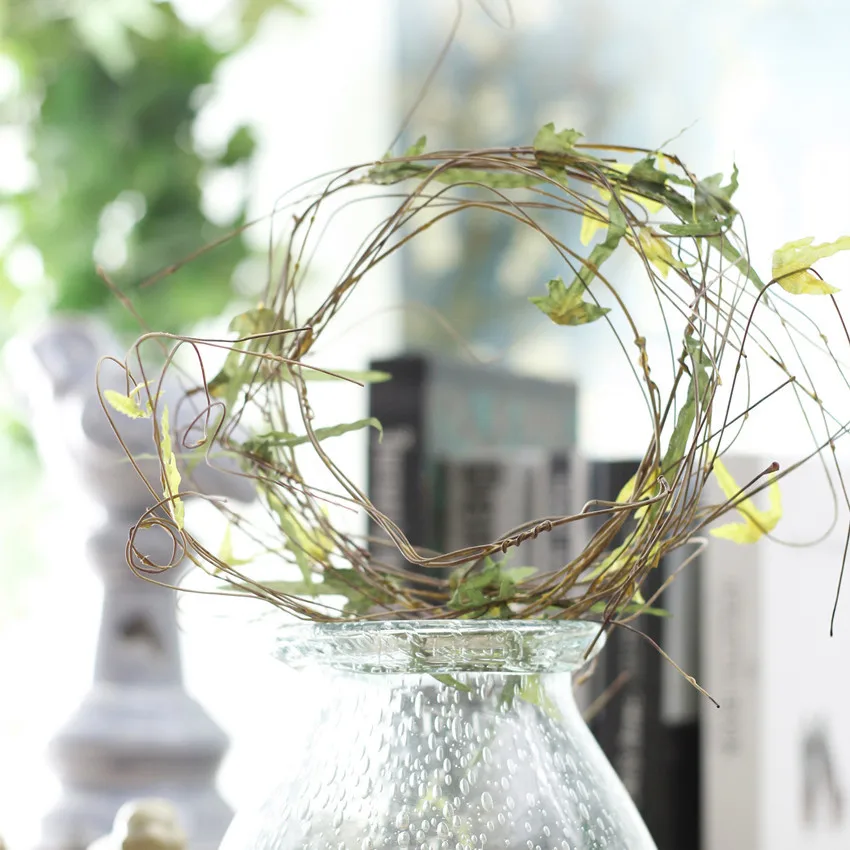 Искусственный Кленовый лист зеленые листья шелк длинная железная лоза Свадебный