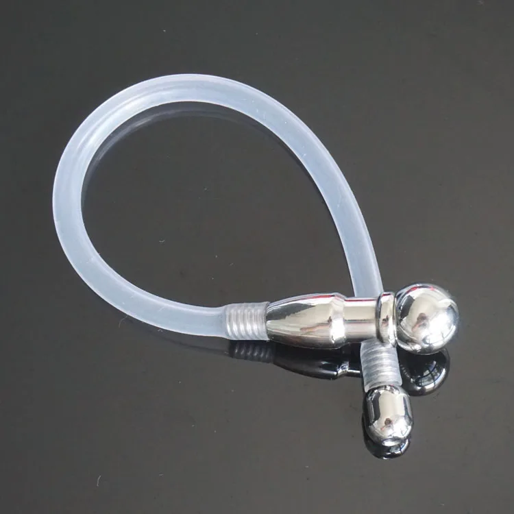 Большие двойные головки Нержавеющая сталь вставка для пениса расширитель