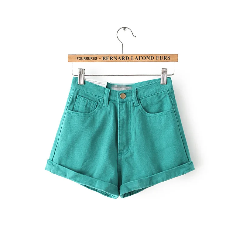 Fashion Slim High Waist Women Denim Punk Shorts Preppy Style Loose Casual AA Jeans Short Student Female Thin Solid Color Summer | Женская