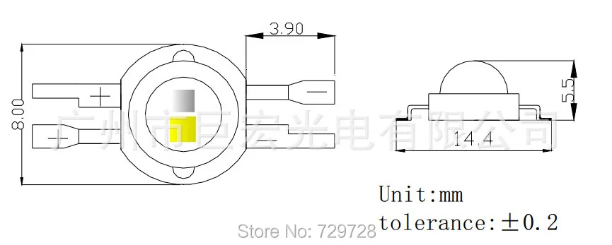 Светодиодная лампа высокой мощности 4 контакта белый желтый два цвета для