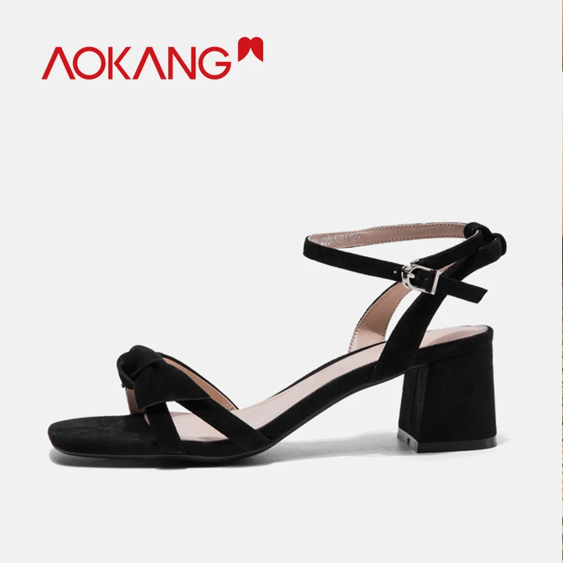 Женские замшевые босоножки на высоком каблуке с ремешком щиколотке | Обувь
