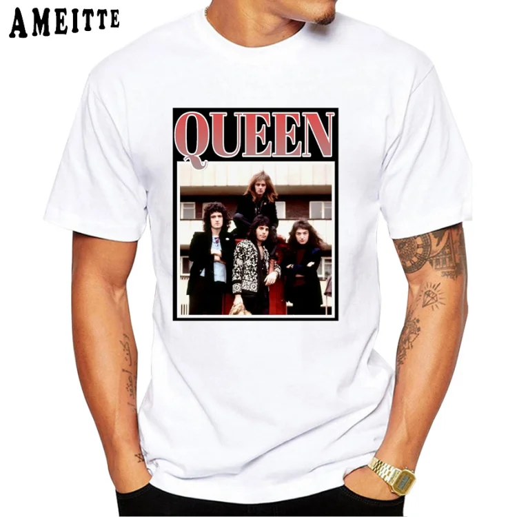 Футболка Freddie Mercury The queen Band Art, Мужская Хип-Хоп Ретро Рок хипстерская футболка, винтажные повседневные топы для мальчиков в стиле Харадзюку, Мужские футболки в стиле панк - Цвет: Z7583