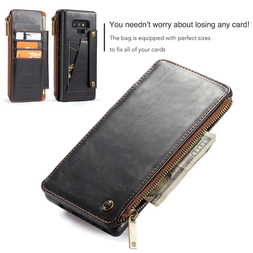 Wallet case Luxury Leather Magnetic Phone For Samsung Galaxy Note 9 Business Card Bag Soft PU Back Cover | Мобильные телефоны и