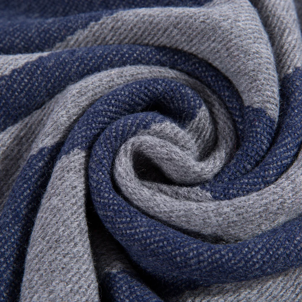 VIANOSI Модный зимний шарф в полоску женский большого размера мягкий роскошный