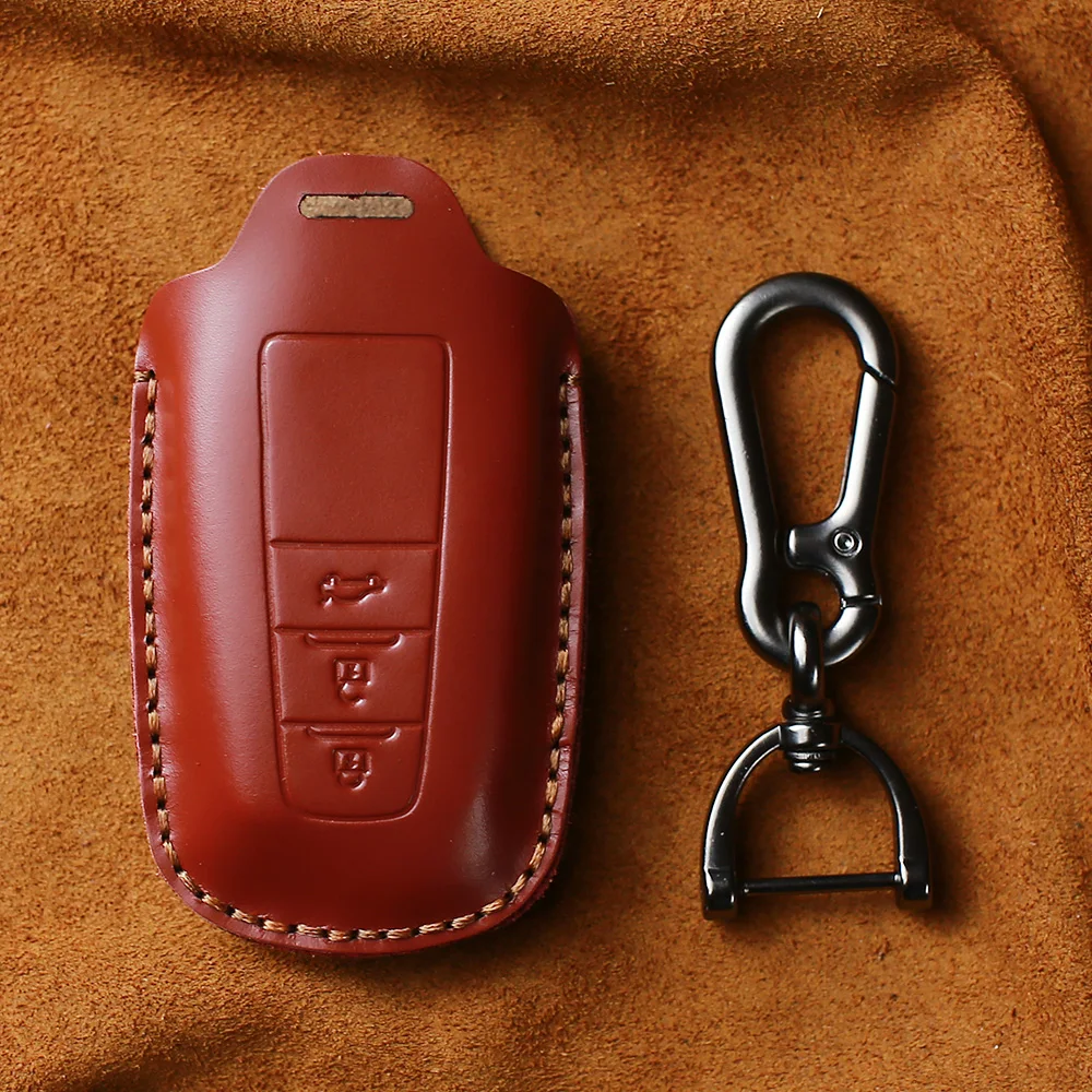Чехол Dandkey для автомобильного ключа из натуральной кожи чехол брелок Toyota Camry Land RAV4 Corolla C HR 2017 2018 3 кнопки