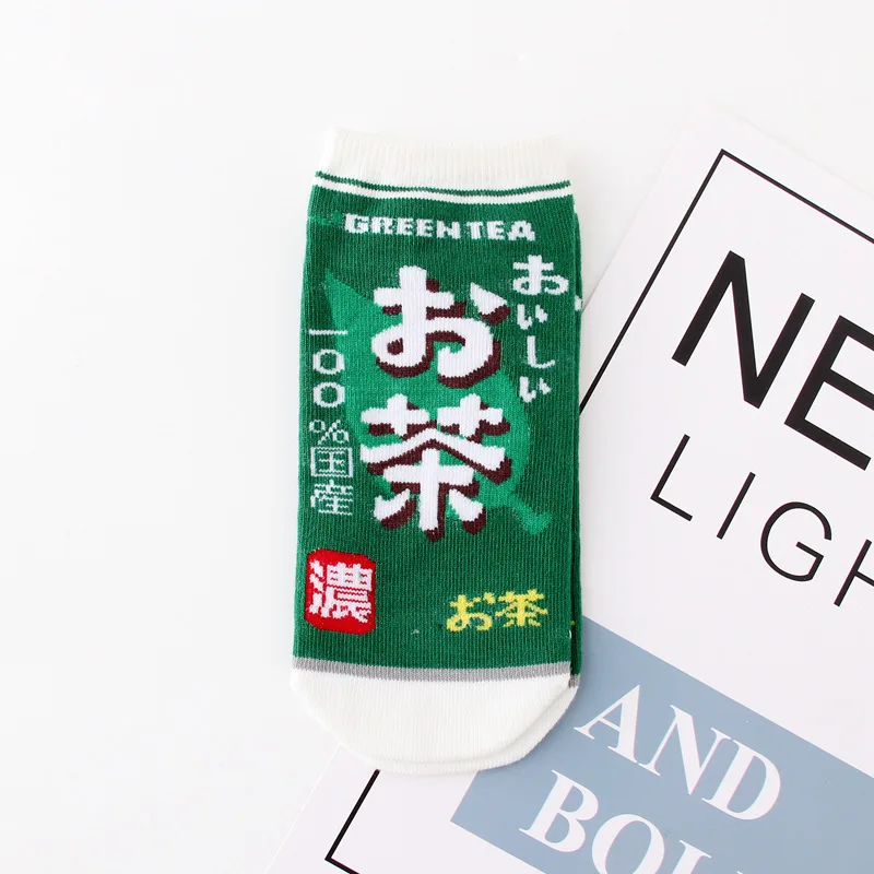 Забавные женские носки японская мода Мори Харадзюку жаккардовый чай Алфавит